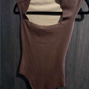 Commando Chocolate Faux Leather Bodysuit